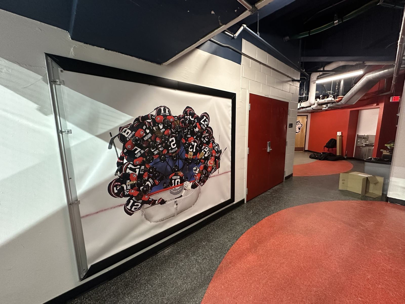 Hockey team hallway wall graphic