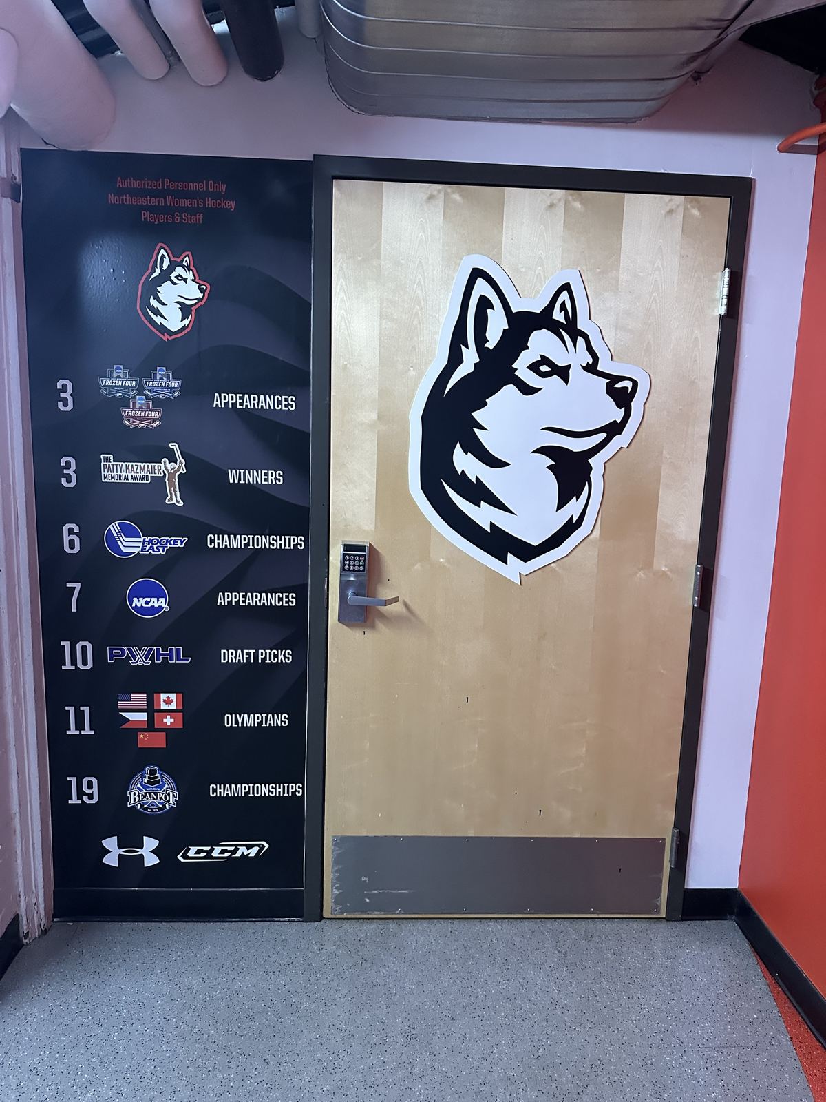 Program record wall and team logo door graphic