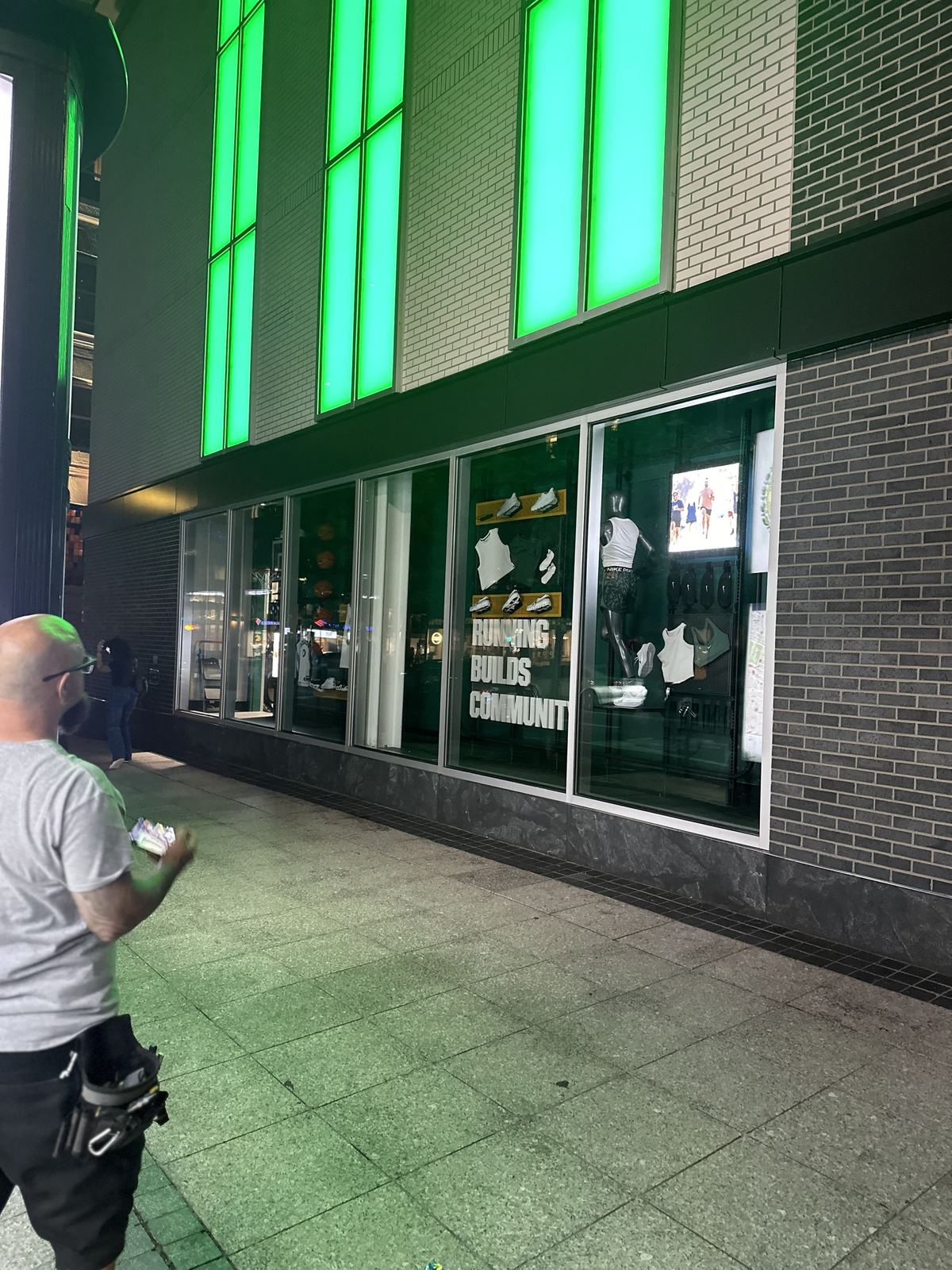 Retail display window graphics with lettering
