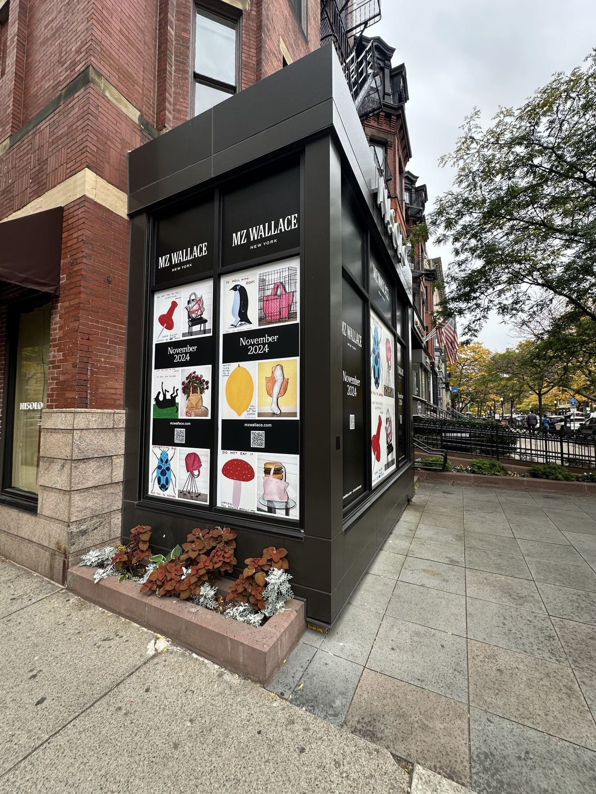 Corner storefront window graphics installation