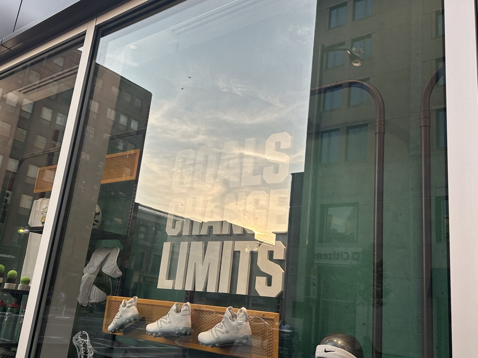 Window lettering on storefront glass